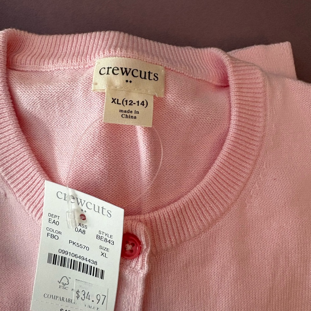 Crewcuts Light Pink Girls Cardigan